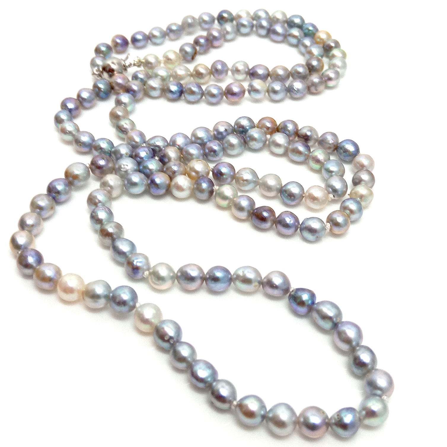 Mixed Natural Colours Tiny Akoya Necklace